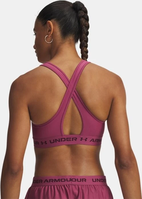 Under Armour Armour Mid Crossback Sport-BH fuchsia dusk/dark maroon (Damen)