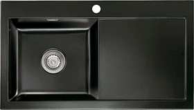 systemceram Mera 90 F Einbau Becken links nero