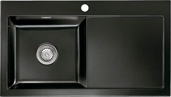 systemceram Mera 90 F Einbau Becken links nero