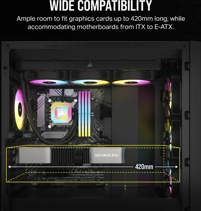 Corsair 5000D Core Airflow, schwarz, Glasfenster