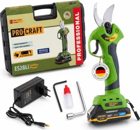 Procraft ES28Li Akku-Astschere inkl. Koffer + 2 Akkus 2.0Ah