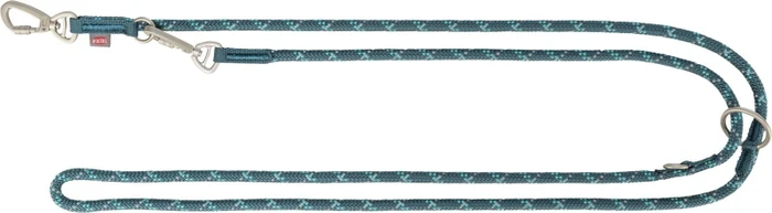 Trixie Verstellbare Hundeleine Summit Reflect mit Bergsteiger-Karabiner, S-M, 2m, Petrol/Aqua