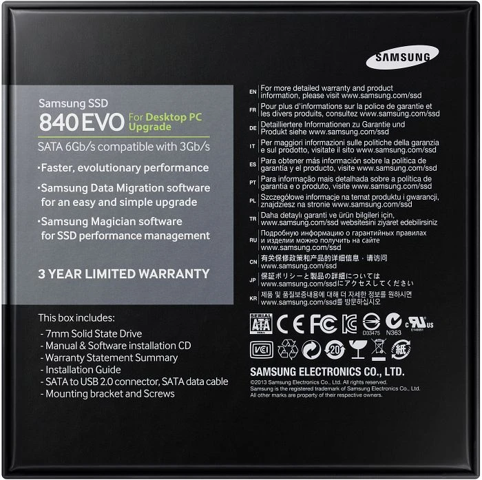 Samsung SSD 840 EVO - Desktop Upgrade Kit 250GB, 2.5" / SATA 6Gb/s