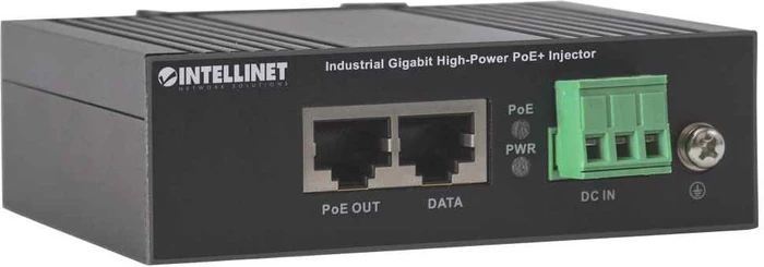 Intellinet Industrial Railmount Gigabit PoE-Injektor, 2x RJ-45, 30W PoE+