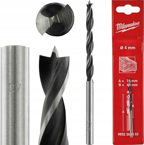 Milwaukee DIN 7487 E Holzbohrer, 4x43x75mm, 1 Stück