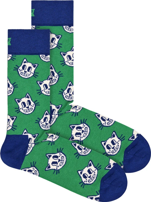 Happy Socks Cat Socken grün