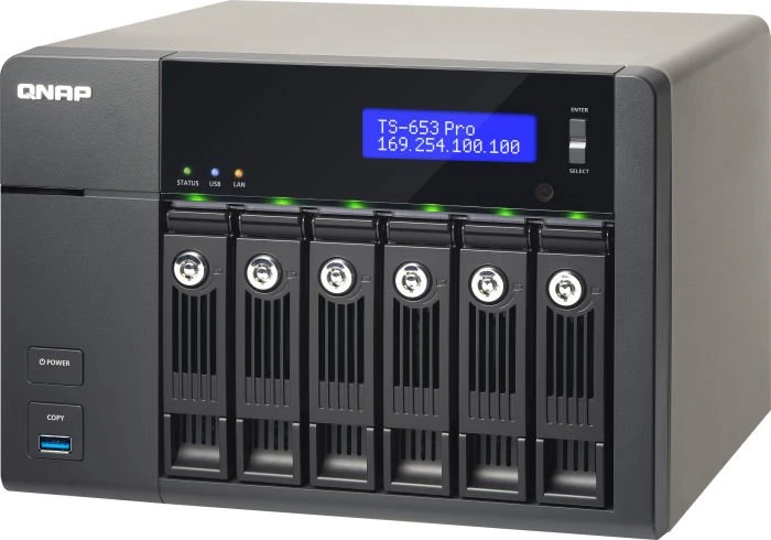 QNAP Turbo Station TS-653 Pro, 2GB RAM, 4x RJ-45 1000Base-T, 3x USB-A 3.0