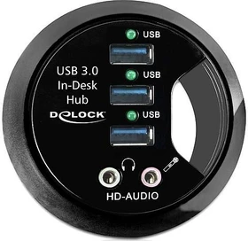 DeLOCK Tisch USB-Hub, 3x USB-A 3.0, USB-A 3.0 [Stecker] (61990)