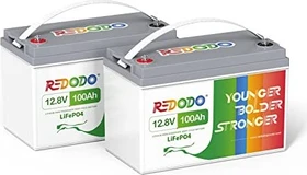 Redodo LiFePO4 100Ah Akku 12V, 2er-Pack