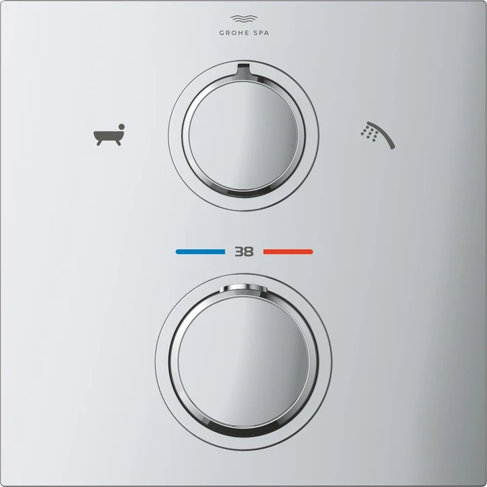 Grohe Allure Thermostat-Wannenbatterie mit integrierter 2-Wege-Umstellung chrom