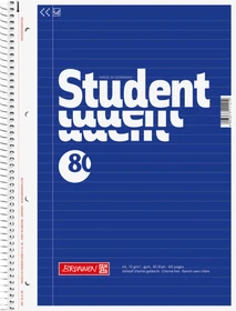 Brunnen Student Collegeblock, A4, liniert, blau, 80 Blatt, 5er-Pack