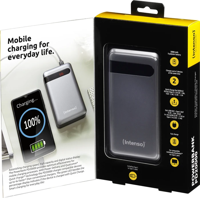 Intenso Powerbank PD 20000 schwarz/silber