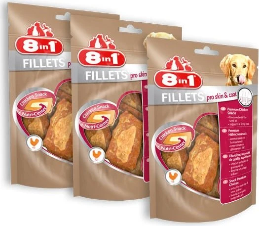 8in1 Fillets Pro Skin & Coat S Huhn, 240g (3x 80g)