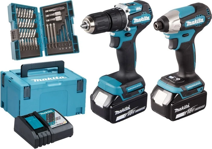 Makita DLX2414JX4 Akku-Maschinenset inkl. MAKPAC + 2 Akkus 3.0Ah