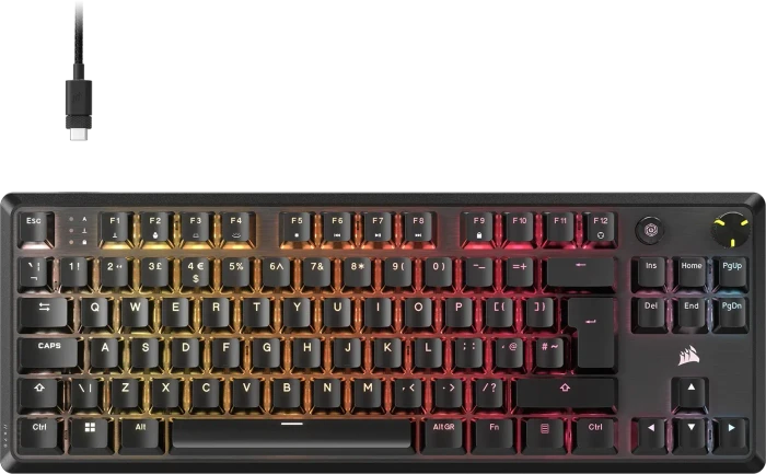 Corsair Gaming K70 CORE TKL RGB, schwarz, MLX RED V2, USB, UK