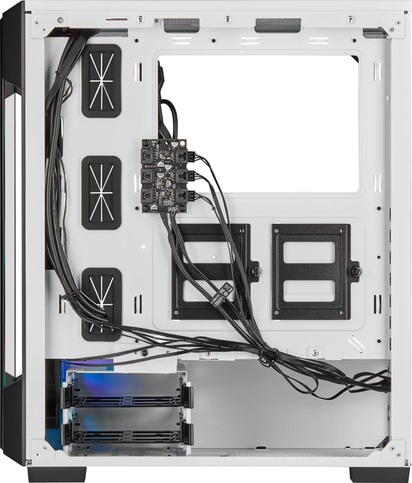 Corsair iCue 220T RGB, weiß, Glasfenster