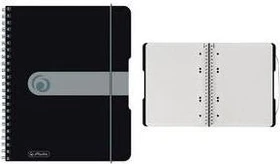 Herlitz Spiralblock to go, A5, kariert, Kunststoff-Cover, schwarz, 80 Blatt, 2er-Pack