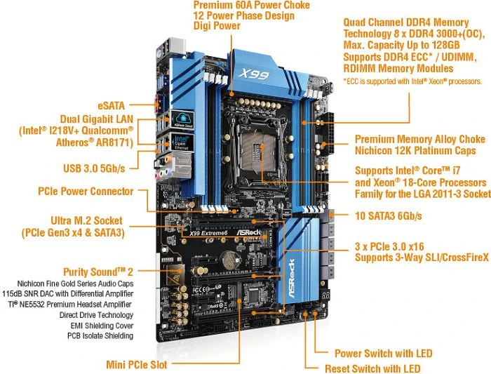 ASRock X99 Extreme6 (Intel 2011-3)