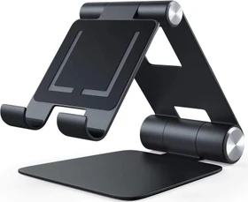 Satechi R1 Aluminum Hinge Holder, Tablet-Stand 4-13", Black, faltbar