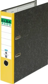 Elba Rado Ordner 2-Ring Wolkenmarmor, 80mm, A4, gelb