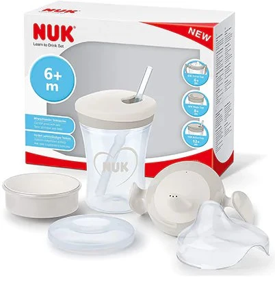 NUK Trinklern-Set, herz weiß