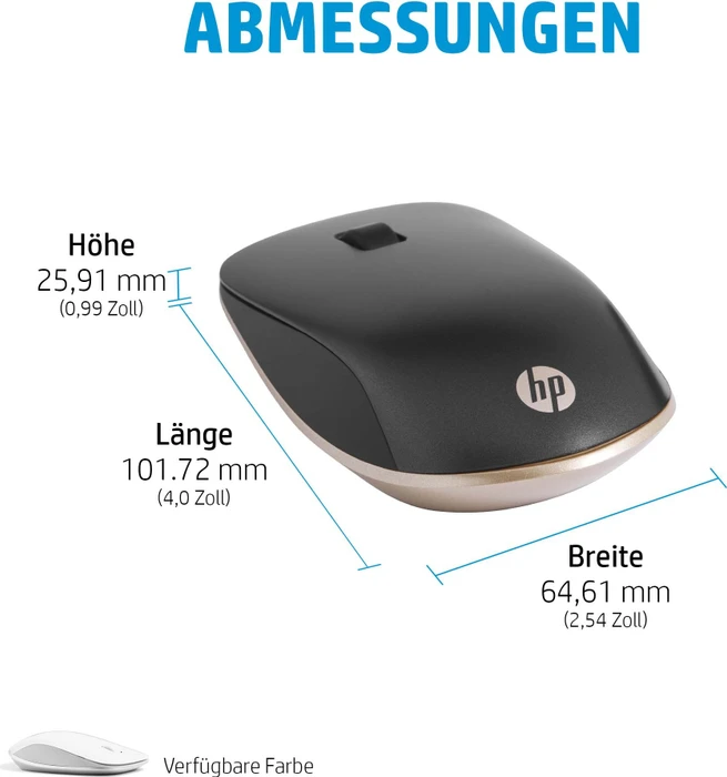 HP 410 Slim Mouse Ash Silver, schwarz/bronze, Bluetooth