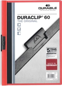 Durable Duraclip 60 Klemmmappe, A4, rot/transparent