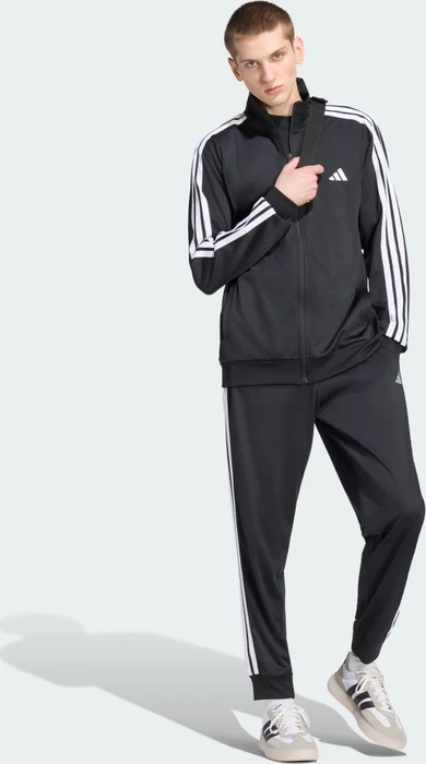 adidas Basic 3-Streifen Tricot Trainingsanzug schwarz/weiß (Herren)
