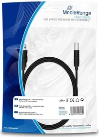 MediaRange USB 2.0 Anschlusskabel Stecker A auf Stecker B 1.8m schwarz