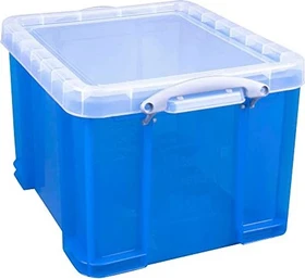 Really Useful Box Aufbewahrungsbox, 35l, blau/transparent