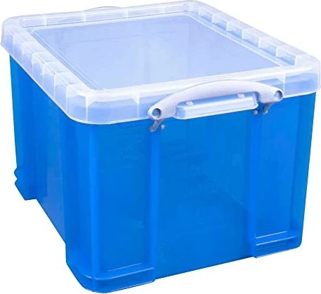 Really Useful Box Aufbewahrungsbox, 35l, blau/transparent