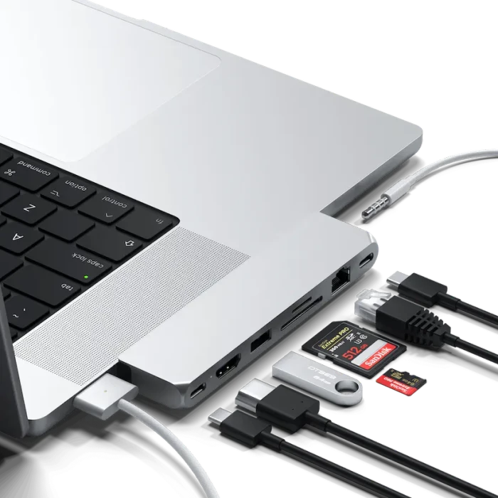 Satechi Pro Hub Max Adapter, silver, 2x USB4 [Stecker]