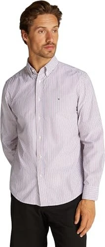 Tommy Hilfiger Regular Fit Popeline Hemd langarm regatta red/multi (Herren)