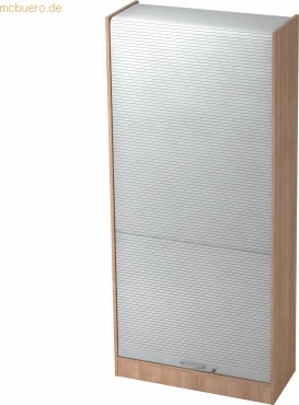 Hammerbacher Schrankwandsystem Solid 6+7 VSET90, Bogengriff Metall, nussbaum/silber, Aktenschrank (VSET90/N/S/BM)