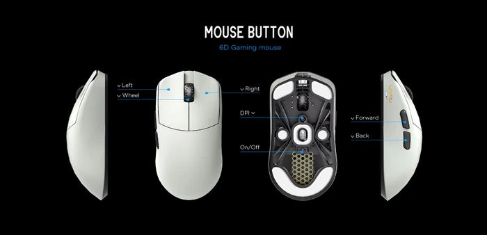 Lamzu MAYA X 8K Wireless Gaming Mouse Cloud Grey, USB