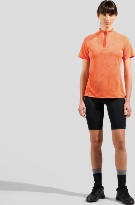 Odlo Ascent Chill-Tec Poloshirt kurzarm living coral melange (Damen)