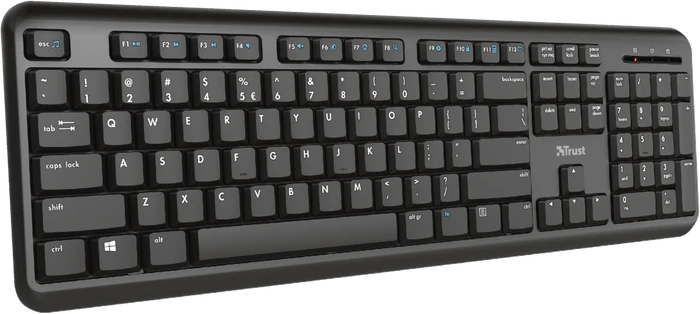 Trust TK-350 Silent Wireless Keyboard, schwarz, USB, DE