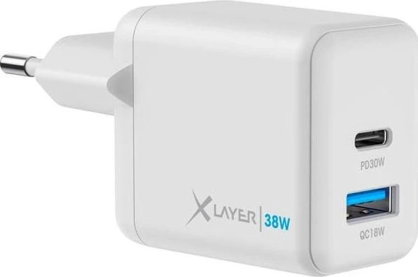 XLayer Ladegerät Dual USB Typ C & USB Typ A mit PD 38W