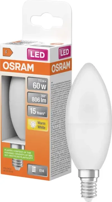 Osram Ledvance LED Star Classic B 60 7.5W/827 E14