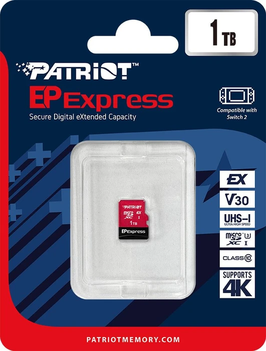Patriot EP Express R800/W600 1TB, UHS-I U3, A1, Class 10, SD Express EX I