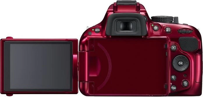 Nikon D5200 rot mit Objektiv AF-S DX 18-55mm 3.5-5.6 G II VR