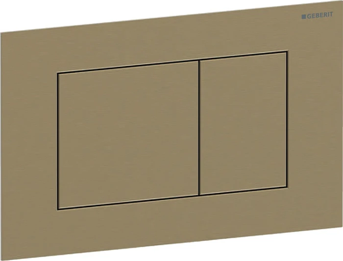 Geberit Sigma40 Betätigungsplatte eckig, 2-Mengen-Spülung, messing gebürstet, easy-to-clean-beschichtet