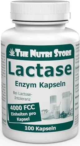 The Nutri Store Lactase 4000 FCC Enzym Kapseln, 100 Stück