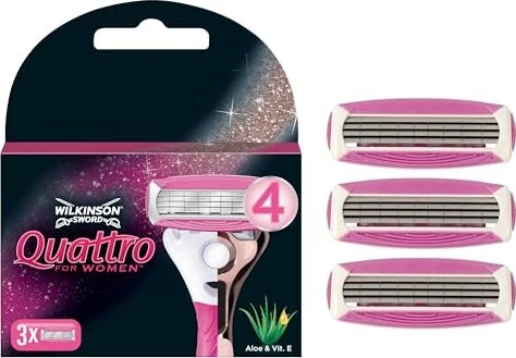 Wilkinson Sword Quattro for Women Rasierklinge, 3 Stück