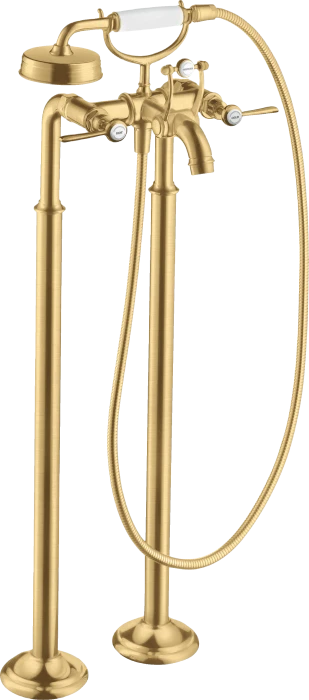 Hansgrohe Axor Montreux 2-Griff Wannenarmatur bodenstehend mit Hebelgriffen brushed goldoptik