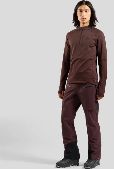 Odlo Descent Ceramiwarm Midlayer 1/2 Zip Funktionsshirt langarm fudge (Herren)