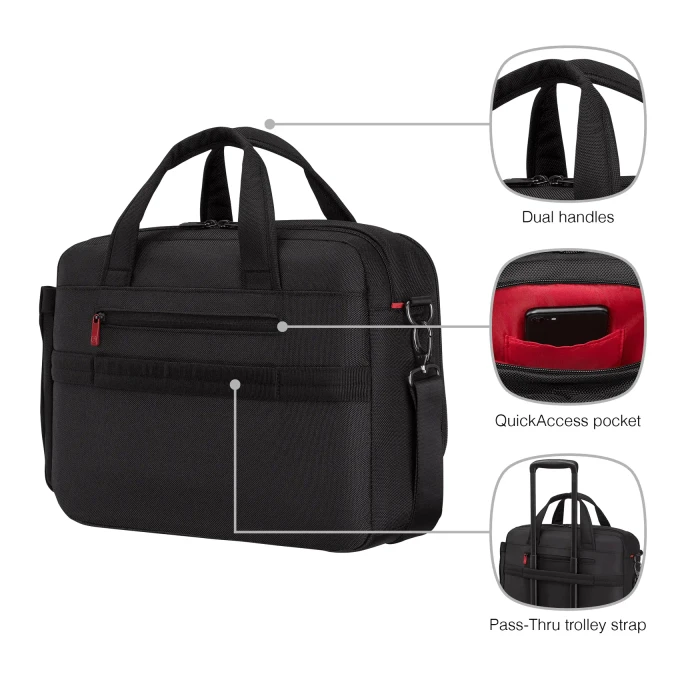 Wenger Cosmic Brief 14-16" Laptop-Aktentasche, schwarz