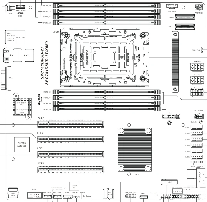 ASRock Rack SPC741D8UD-2T/X550 (Intel 4677)