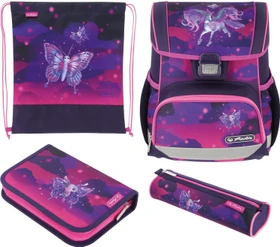 Herlitz Loop Plus Magic Unicorn Schultaschen-Set, 4-tlg.