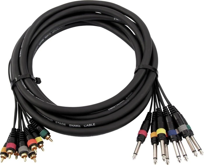 Omnitronic Snake-Kabel 8x RCA/8x Klinke Mono 15.0m